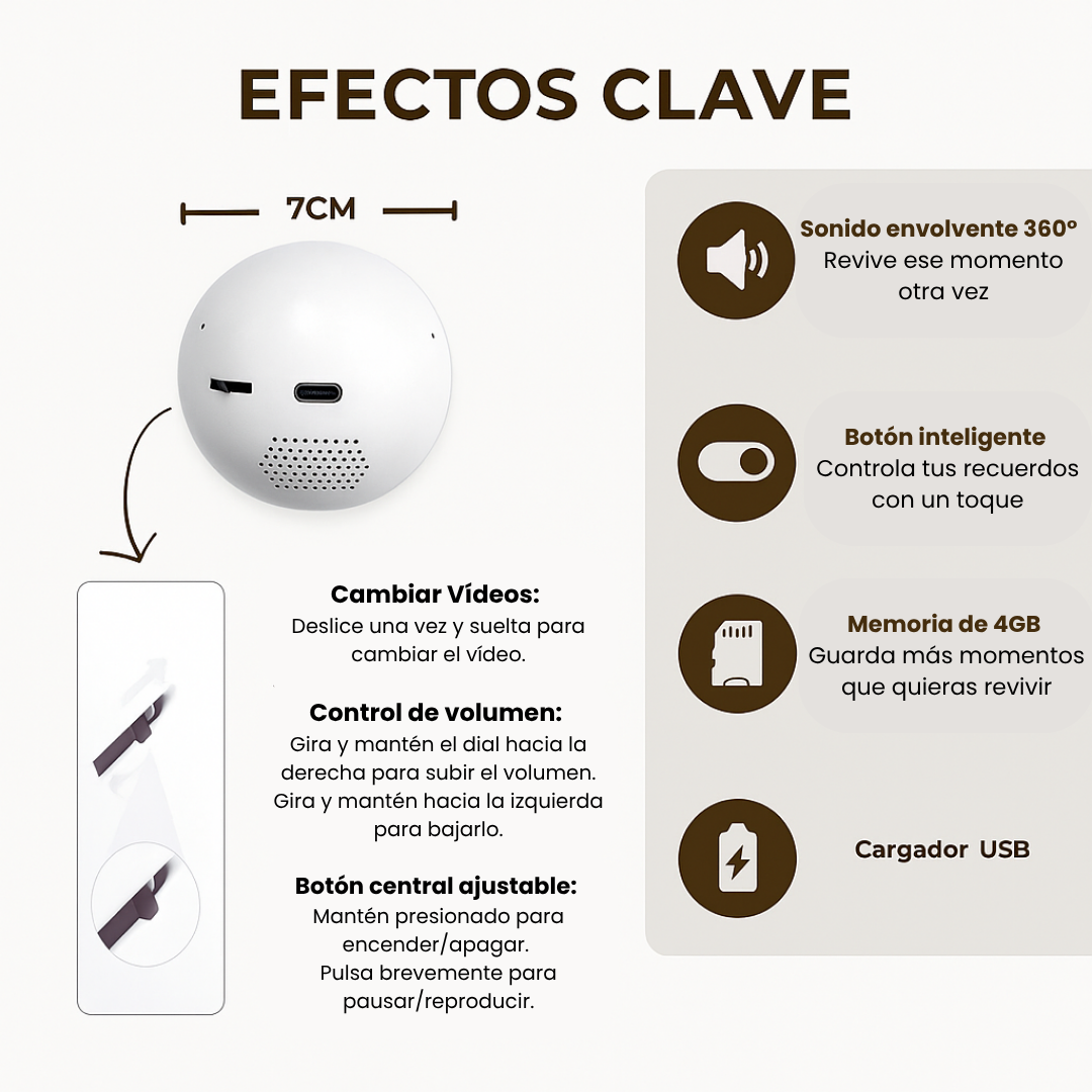 Orbel™ - Esfera Personalizable de Recuerdos en Vídeo
